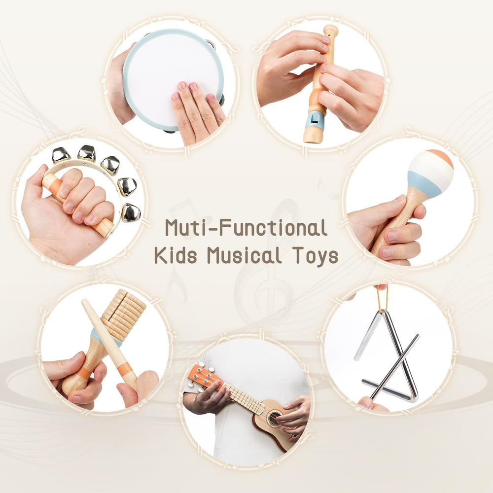 Vanplay Kids Guitar Set wooden-sounder for tactile discovery and early musical intuition.
