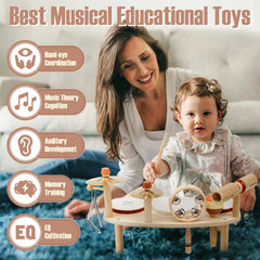 Vanplay wooden drum and percussion collection supports creative play and coordination.