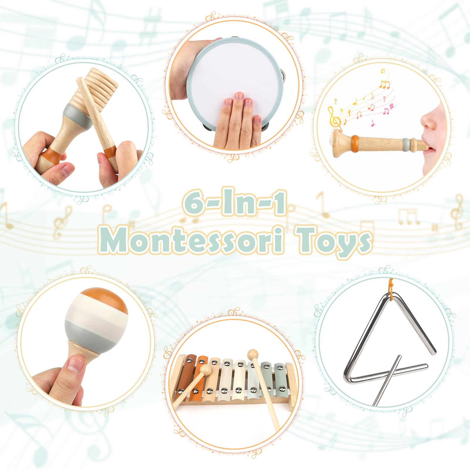 Vanplay wooden triangle and maracas invite gentle rhythm and shared play.