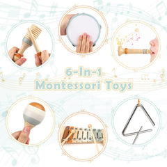 Vanplay wooden triangle and maracas invite gentle rhythm and shared play.