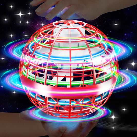 Vantexi Flying Orb Ball with parachute LED glowing during flight for indoor fun