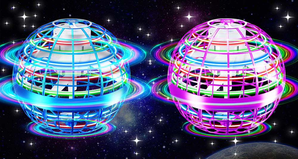 Vantexi Flying Orb Ball with parachute LED lights for indoor play.