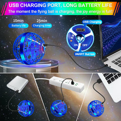 Vantexi Flying Orb Ball USB charging cable and setup shown