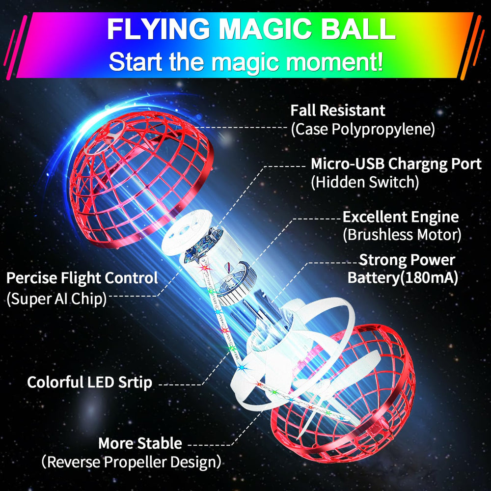 Vantexi Flying Orb Ball LED colors flash brightly during flight