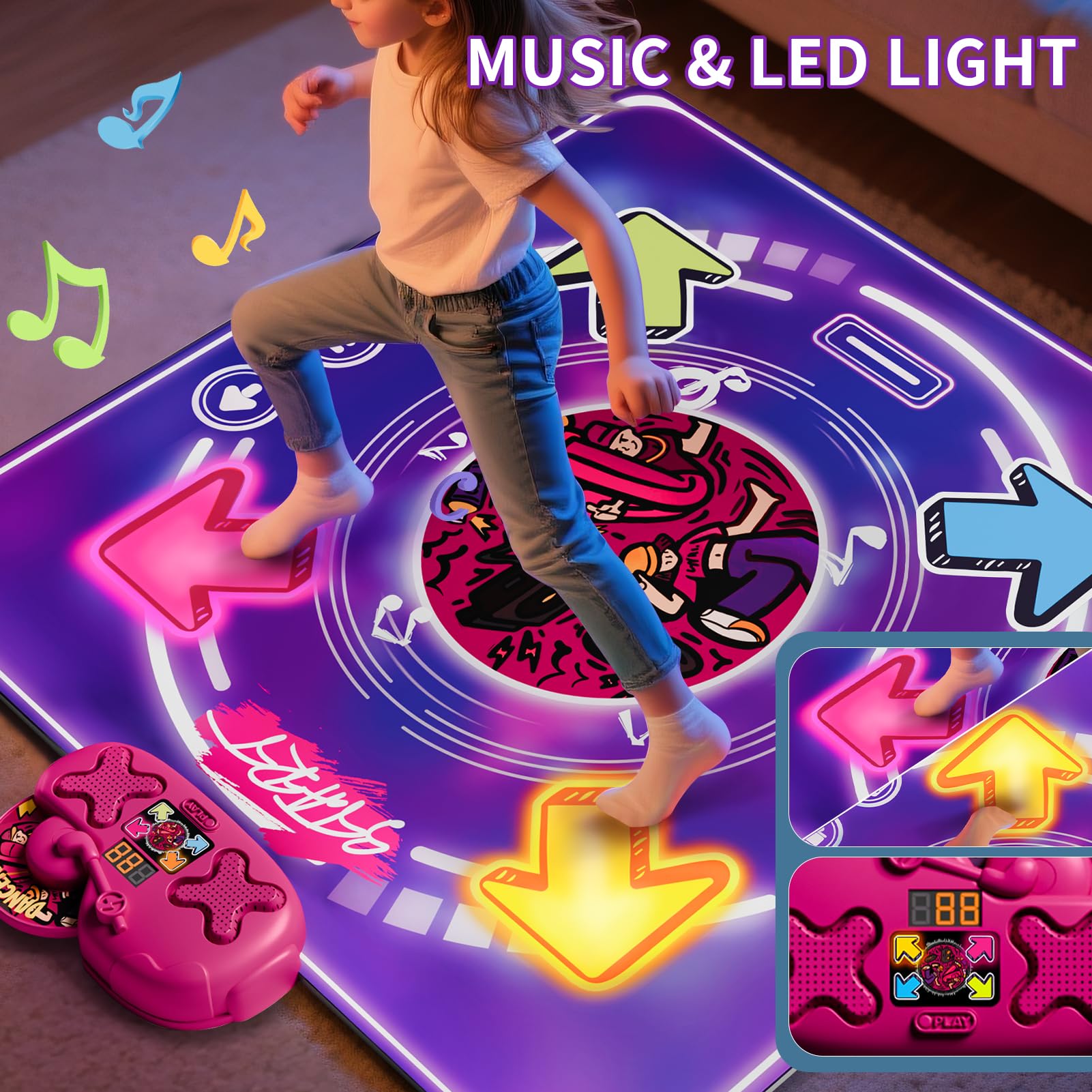 Vanvimen dance mat with non-slip back for stable dancing sessions.