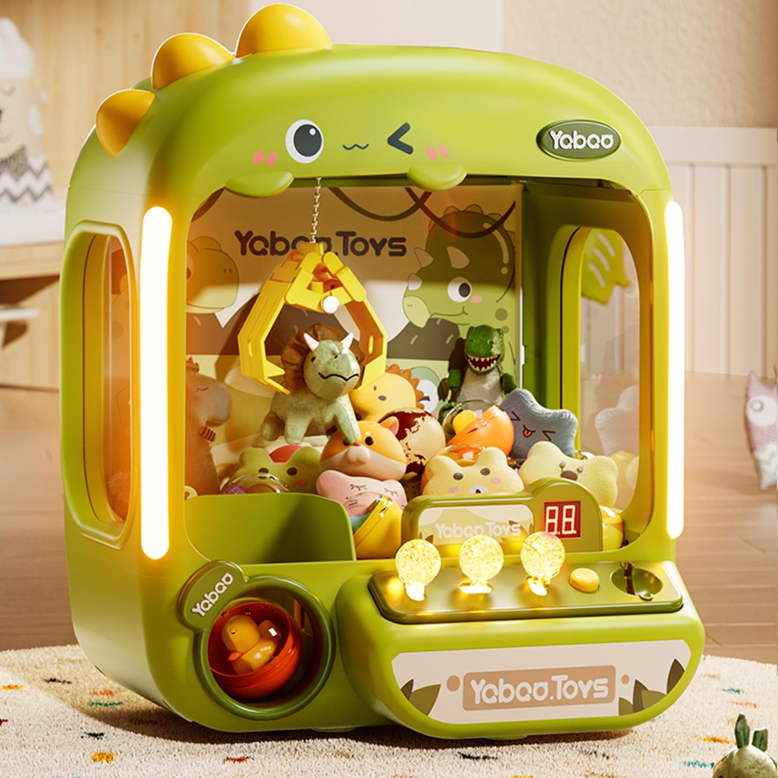 Vanvimen dinosaur claw machine front view shows kid friendly design for simple play