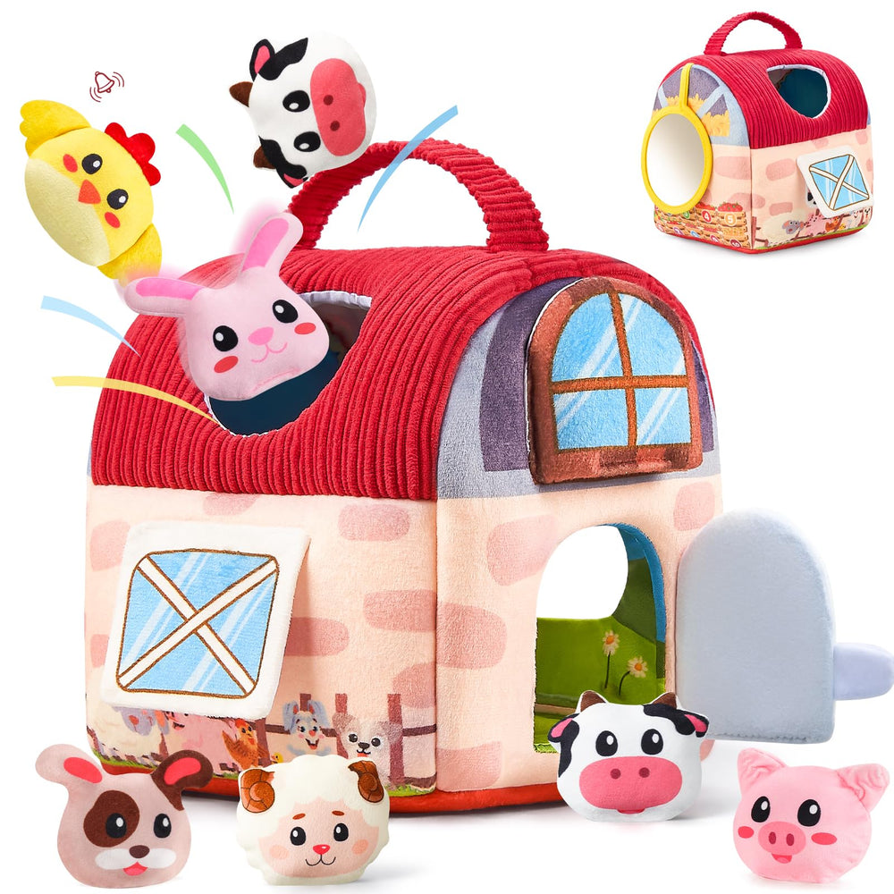 Vanvimen farm barn toy, front view inviting playful exploration for babies