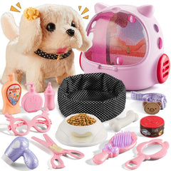 Vanvimen robot dog toy with backpack, easy carry for outdoor pretend play.