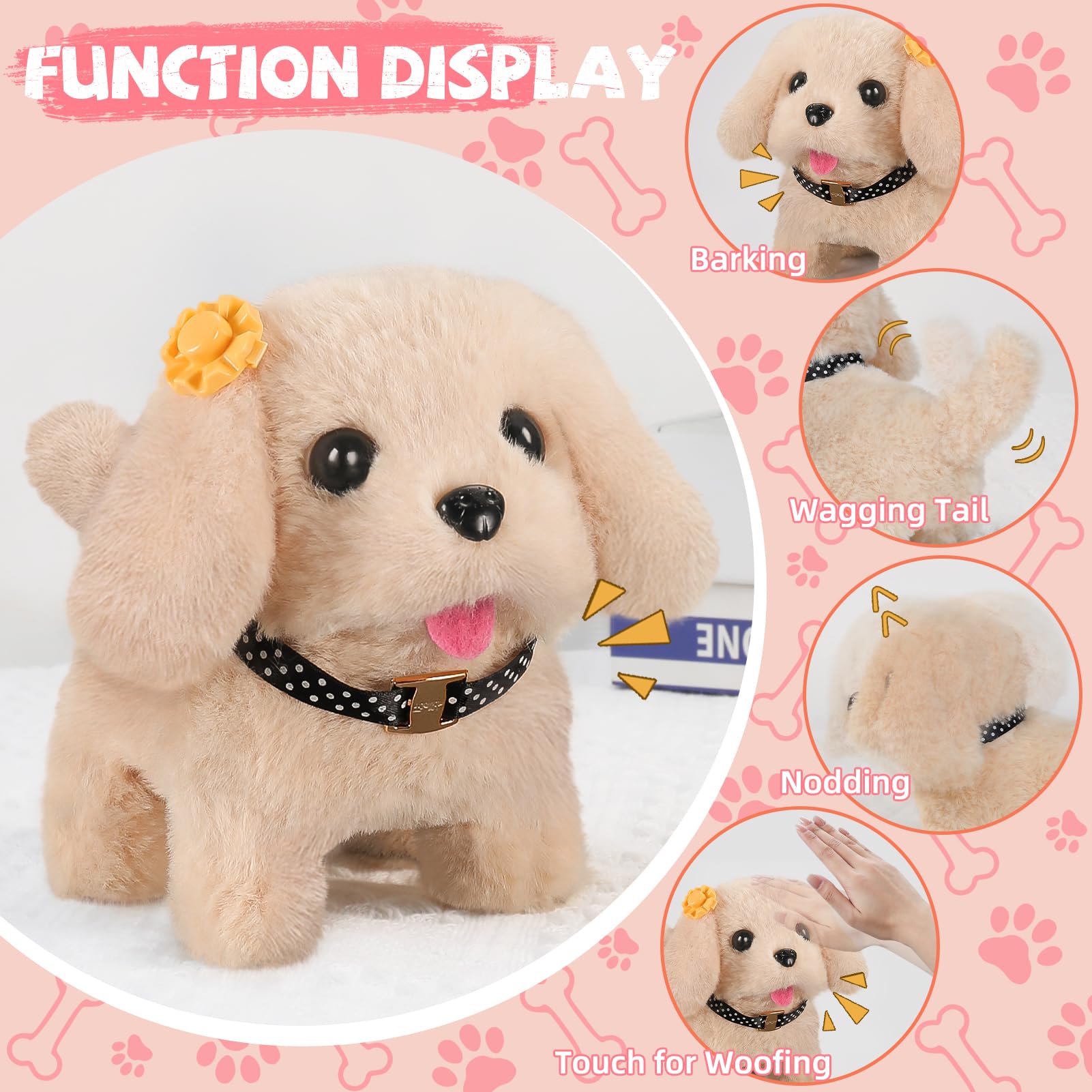 Vanvimen robot dog toy barking feature for interactive fun.