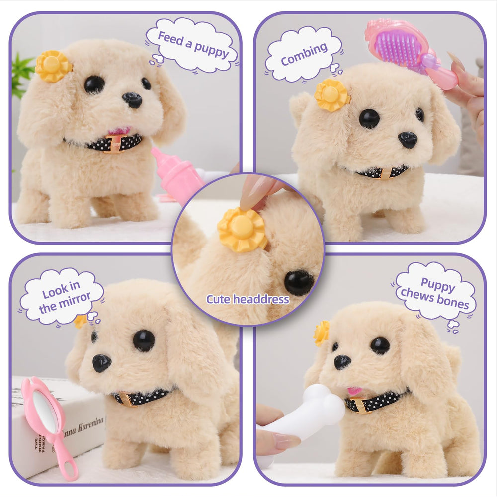 Vanvimen robot dog toy combs for hair grooming playtime.