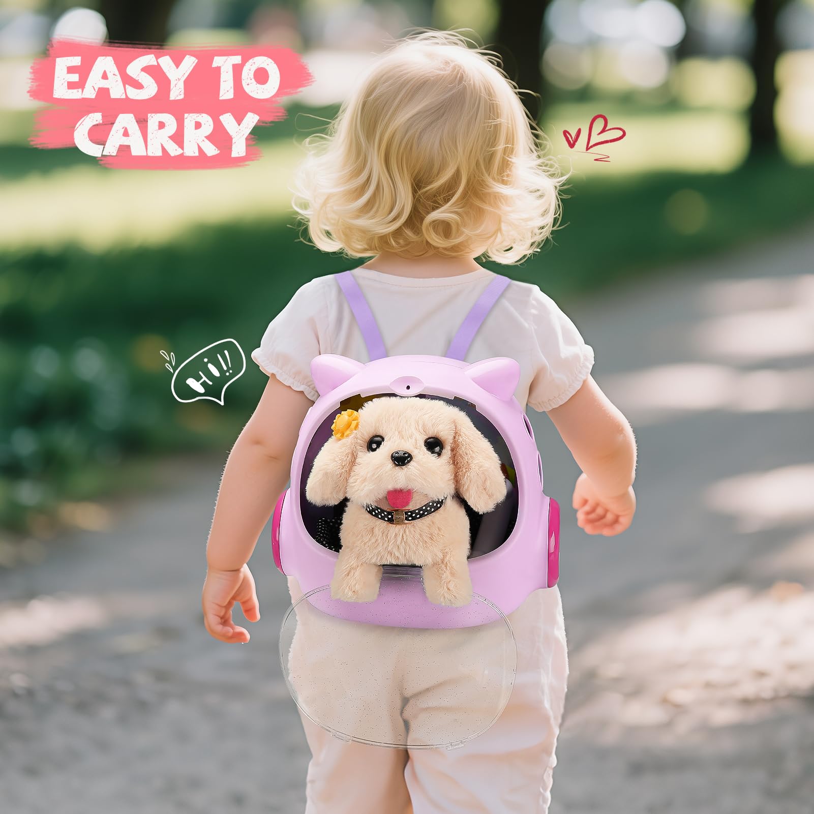 Vanvimen robot dog toy leash in action for pretend walks.