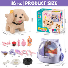 Vanvimen robot dog toy mirrors for grooming checks during play.