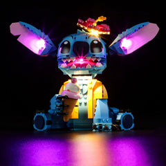Vaodest LED light for LEGO 43249 Stitch highlights expressive eyes for a brighter display.