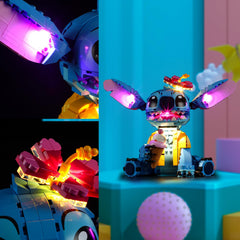 Vaodest LED light for LEGO 43249 Stitch QR setup for quick, tool-free installation.