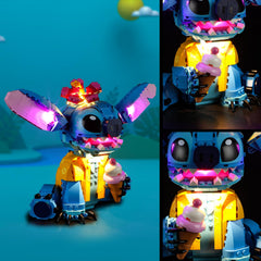 Vaodest LED light for LEGO 43249 Stitch wires stay hidden for a clean look.