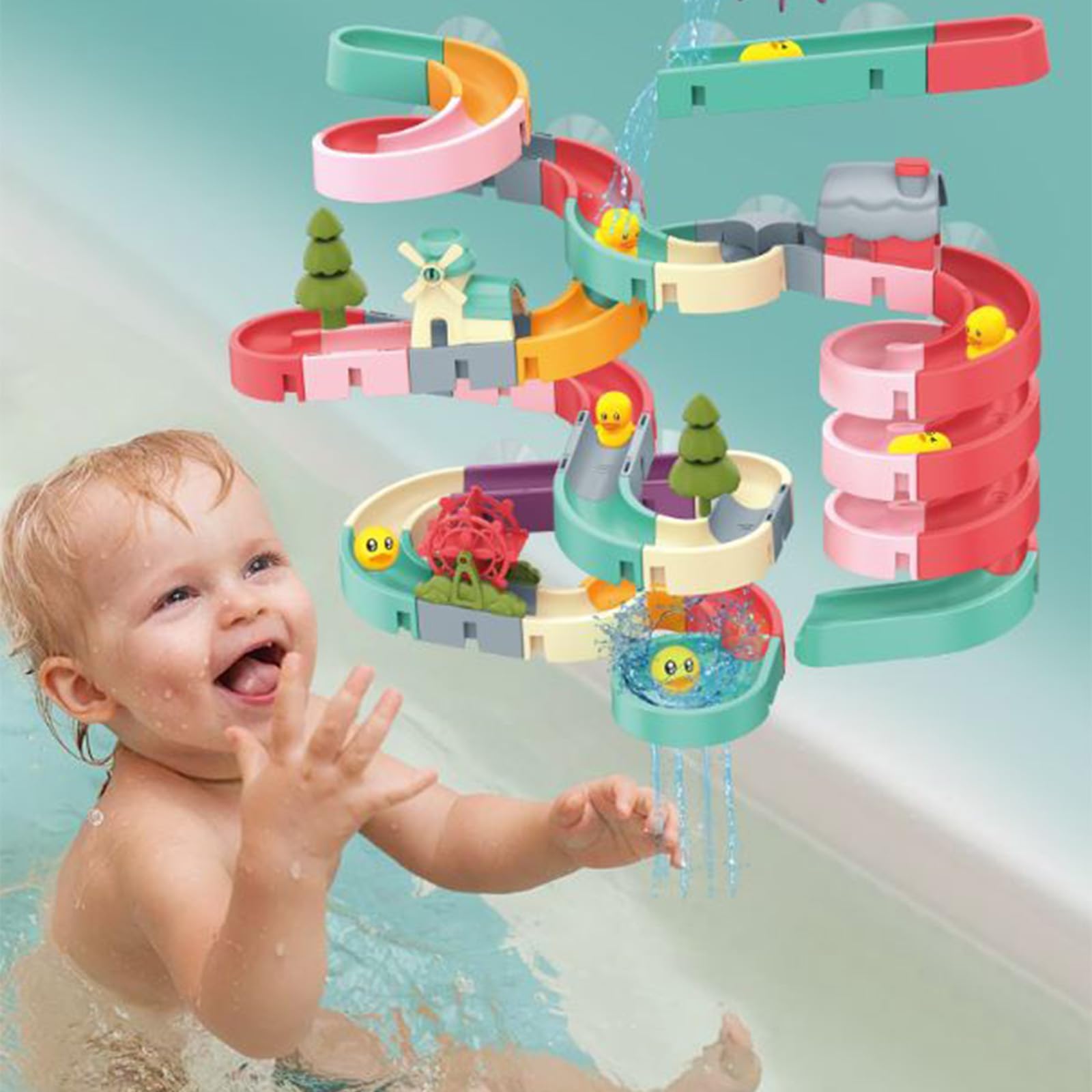 Vaofrean DIY water slide bath toys enabling creative bathroom designs.