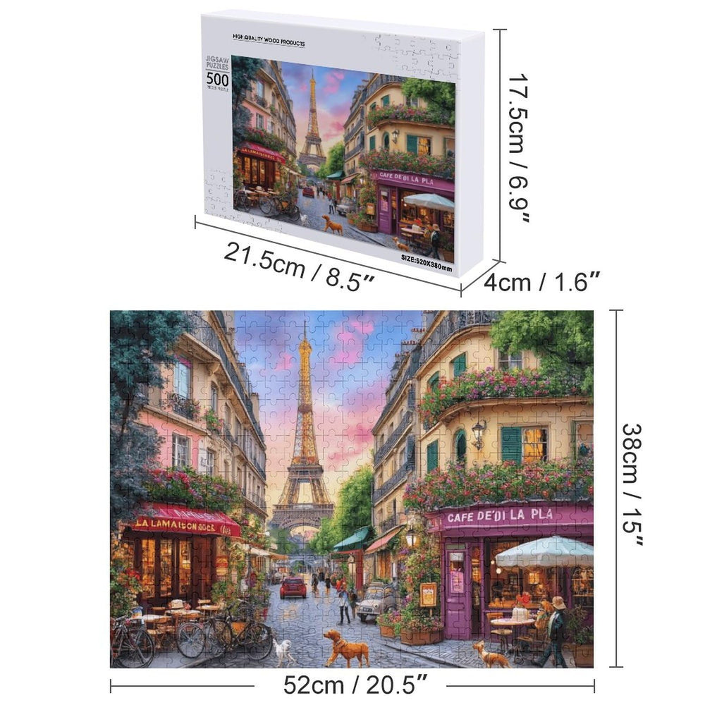 VAOWO Charming Paris table-ready puzzle, perfect for game nights.