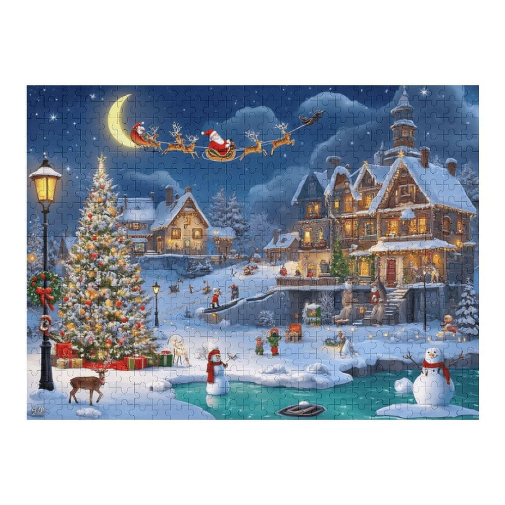 VAOWO Snow Scene puzzle features coastal cliffs at dusk for relaxing evenings.