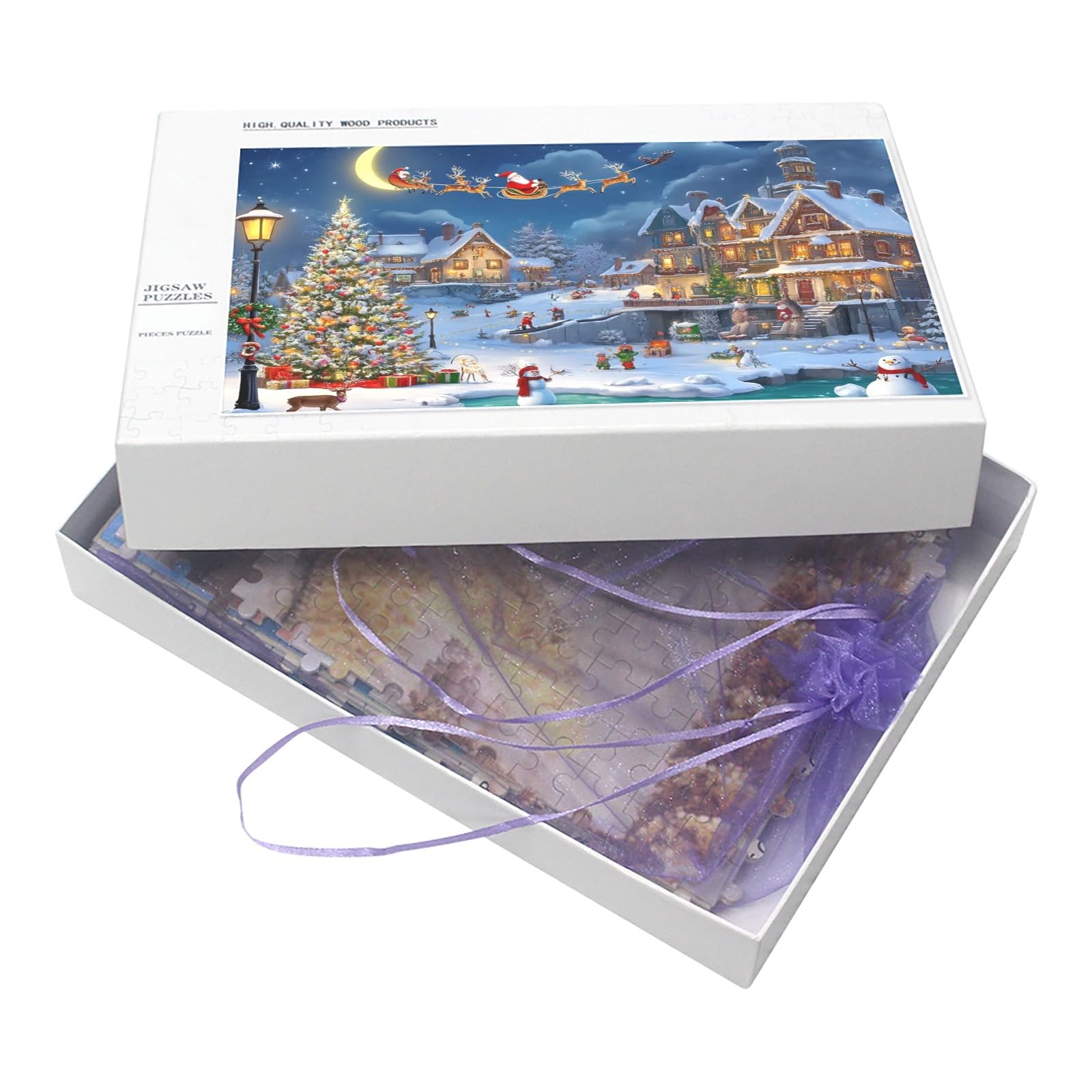 VAOWO Snow Scene puzzle uses precision interlocking pieces for a snug fit.
