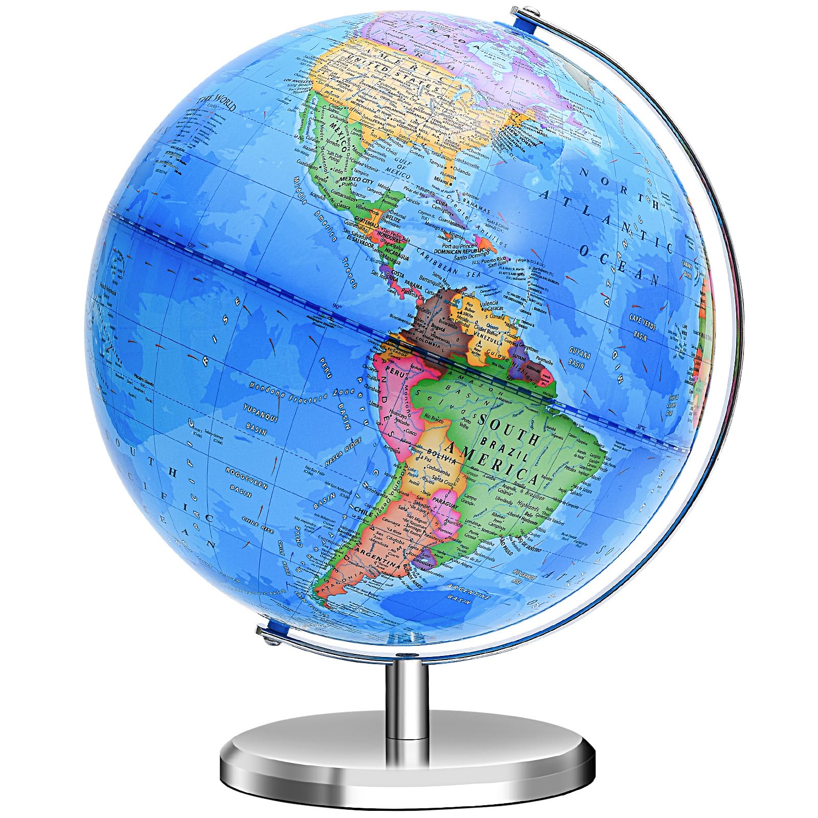 VAP World Globe 12-inch assembled for hands-on geography exploration.