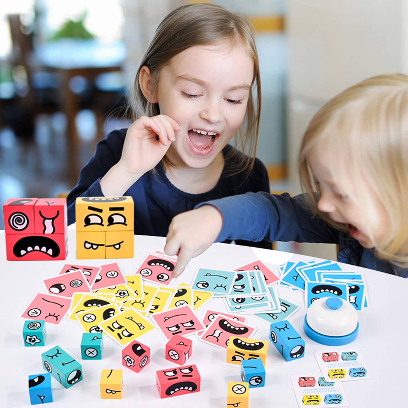 Varbertos face-changing cube race for expression matching between players.