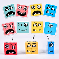 Colorful Varbertos wooden cubes with pattern cards for learning colors.