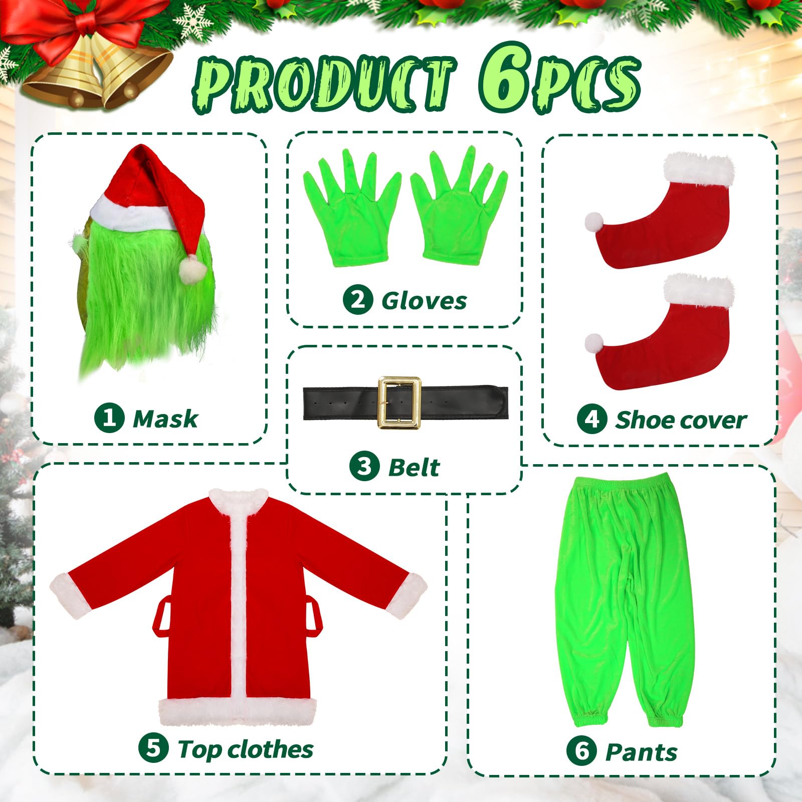 Varuotu kids green monster costume pants for cozy, fun wear