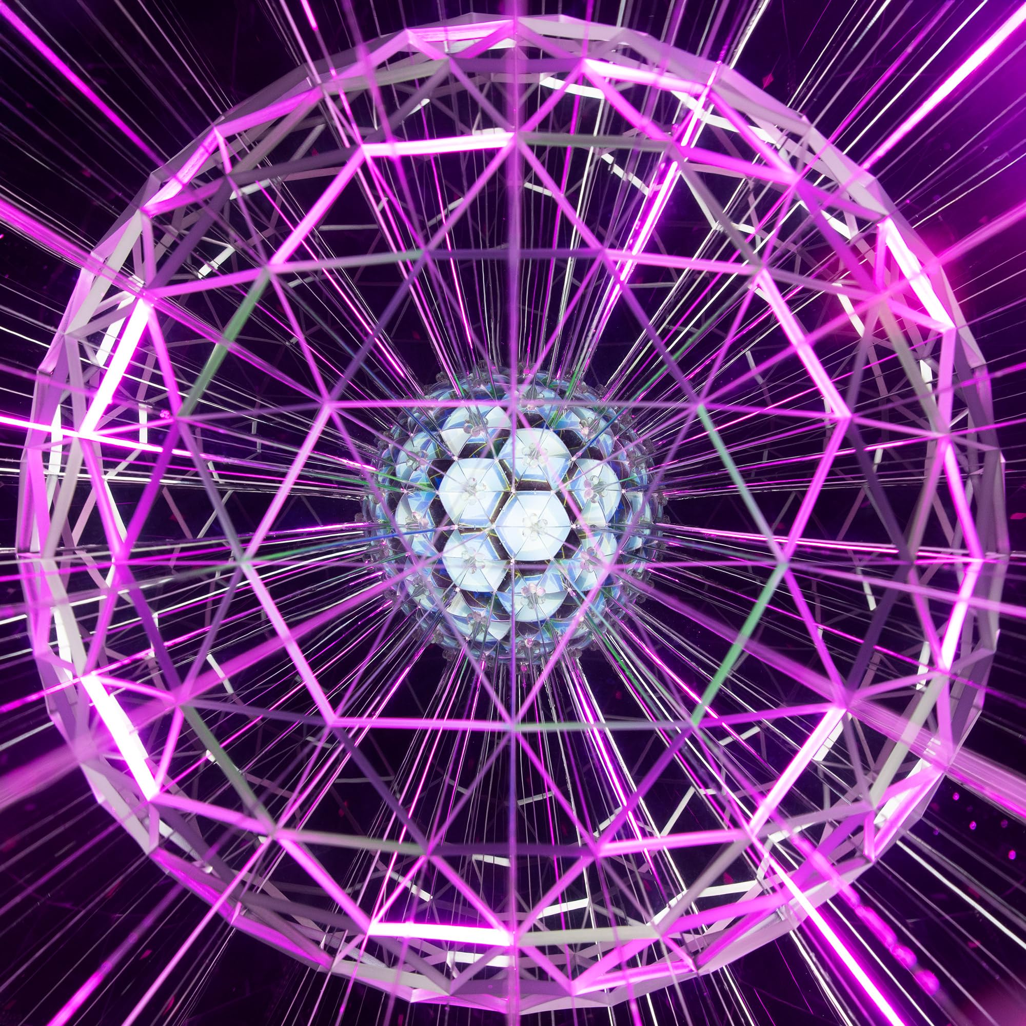 VAT19 Kaleido-Sphere demonstrates light interaction with window or LED colors