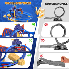 VATOS Dragon Slot Track Set dragon mouth clamp creates suspense as the car approaches.