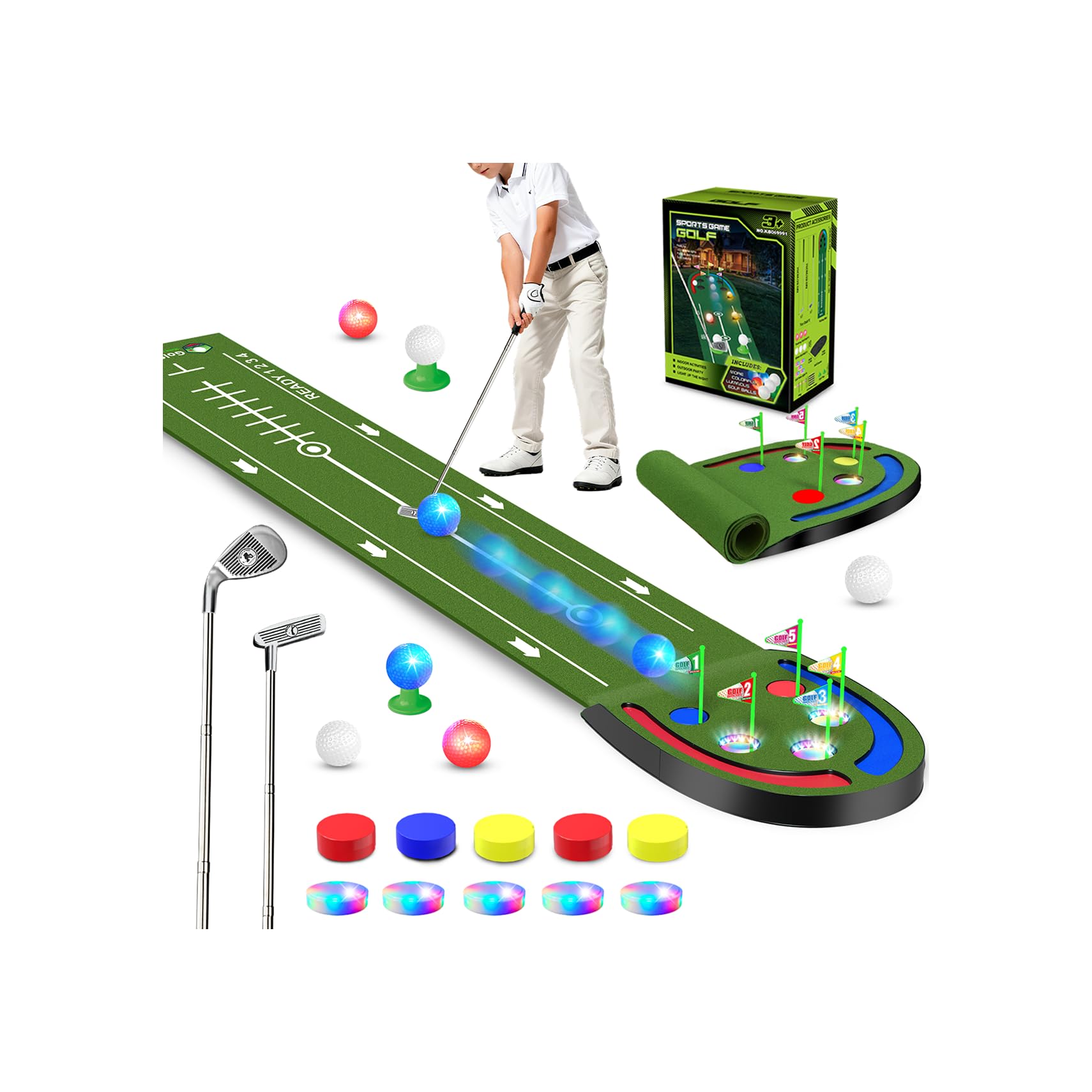 VATOS golf putting mat indoor for kids with safe at-home practice.