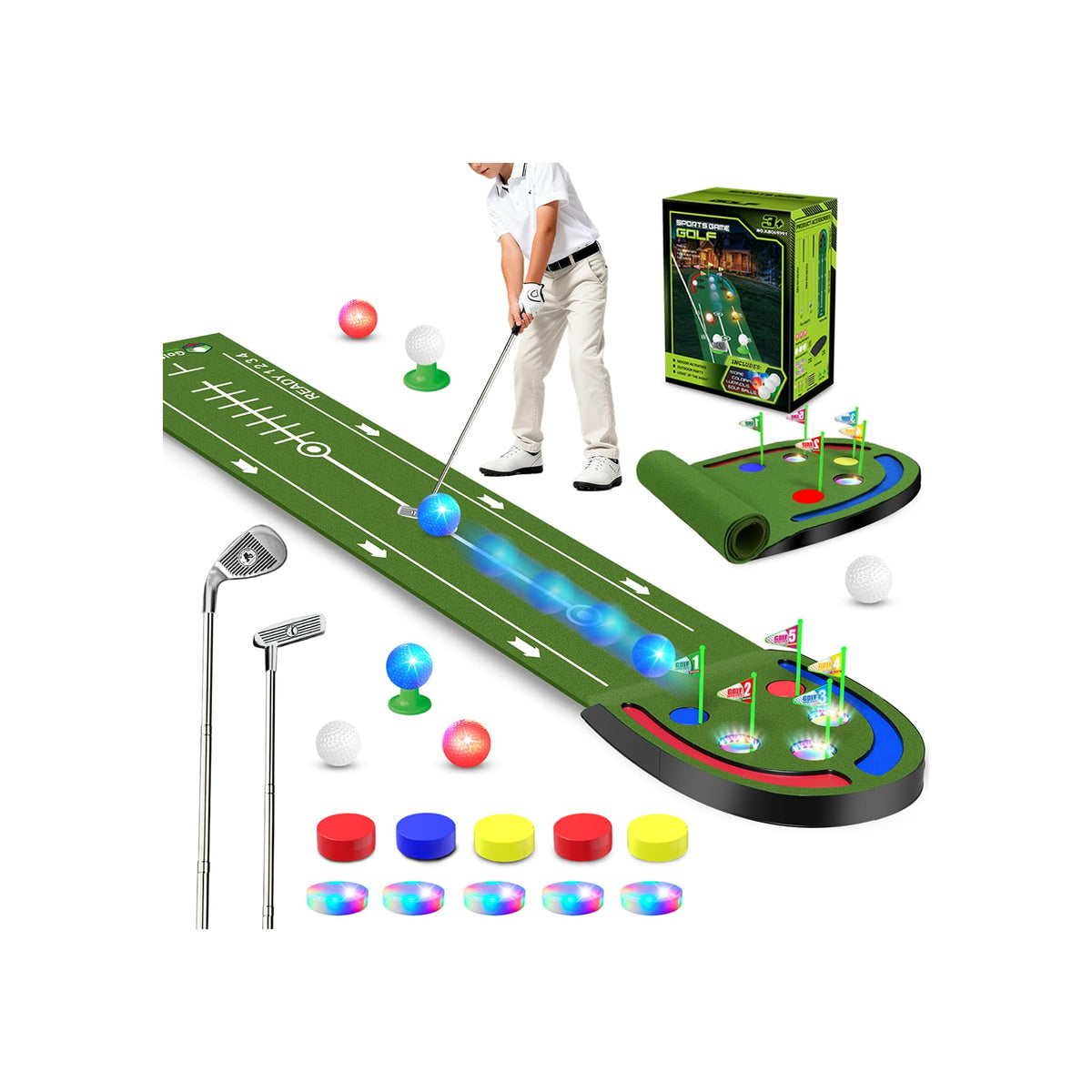VATOS golf putting mat indoor for kids with safe at-home practice.