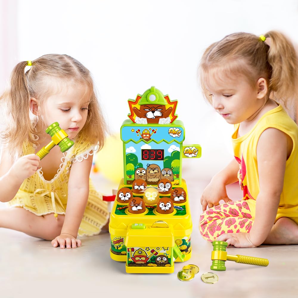 VATOS Hammer Game glowing animals provide engaging targets to build focus during play