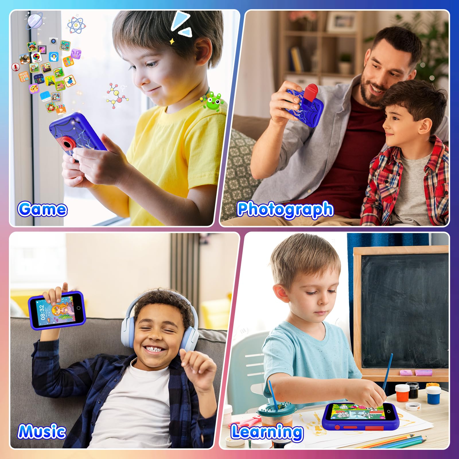 VATOS Kids Smart Phone Spider side view highlights compact size