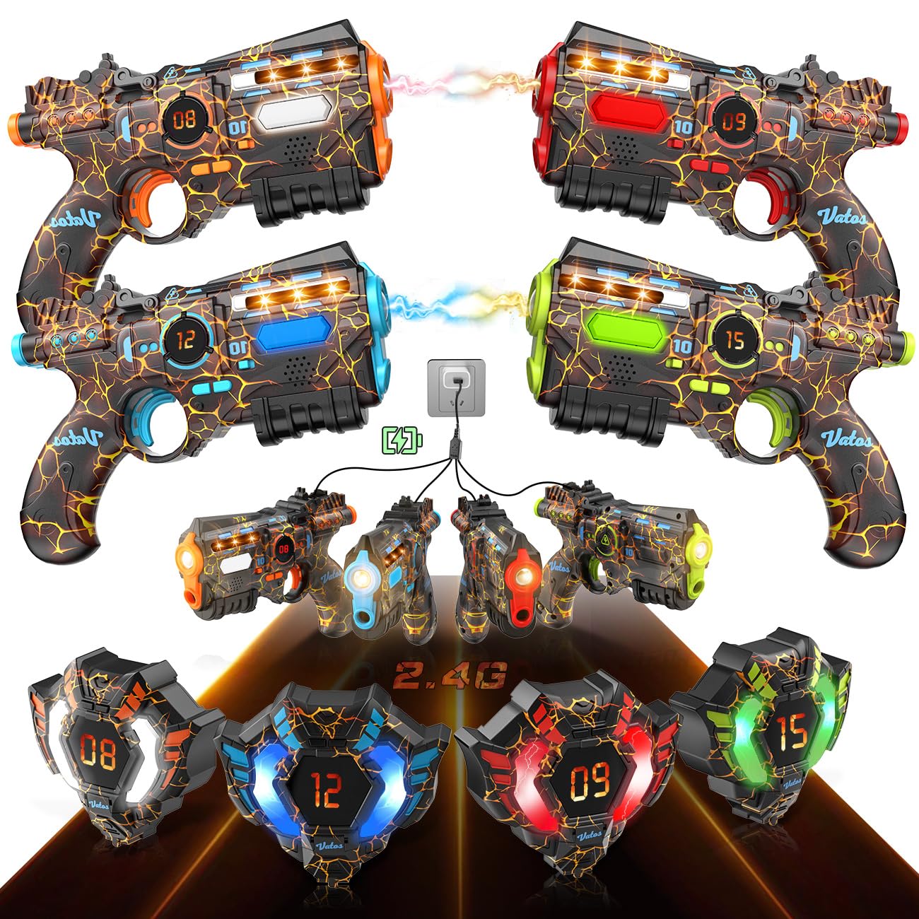 Vatos laser tag guns ready for outdoor play with long-lasting battery