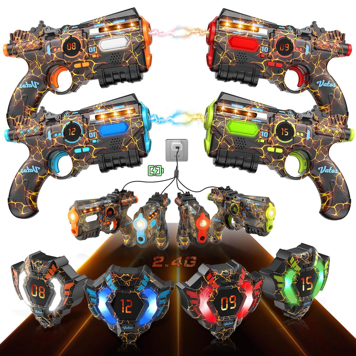 Vatos laser tag guns ready for outdoor play with long-lasting battery