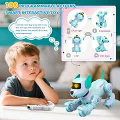 VATOS robot dog blue in-motion rolling action invites energetic play.