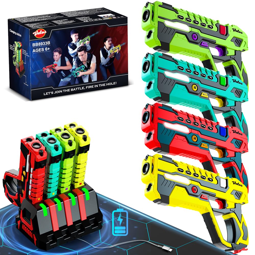 VATOS charging station powering the rechargeable toy guns for nonstop play.
