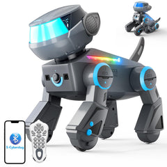 VATOS robot dog with LED eyes for engaging, interactive play.