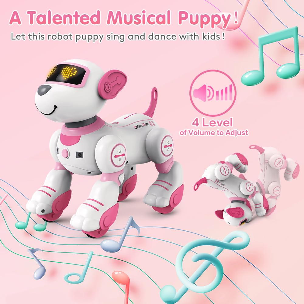 VATOS robot dog toy following sensors guide it toward the remote.