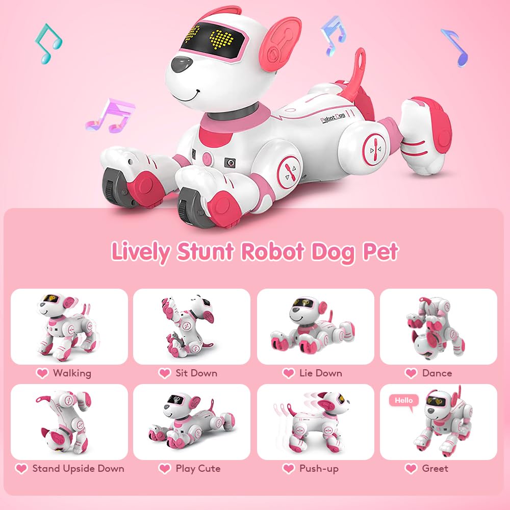 VATOS robot dog toy performs music and dance moves for kids.