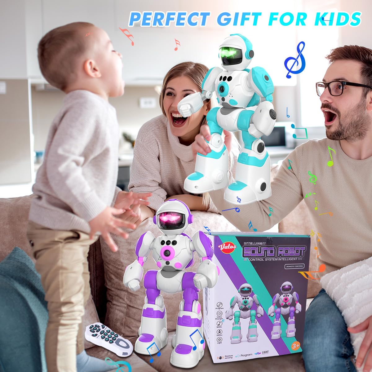 VATOS robot toy programming mode lets kids create sequences