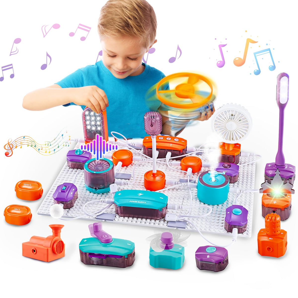 VATOS Science Circuit Kit 53pcs set with all parts for hands-on learning.
