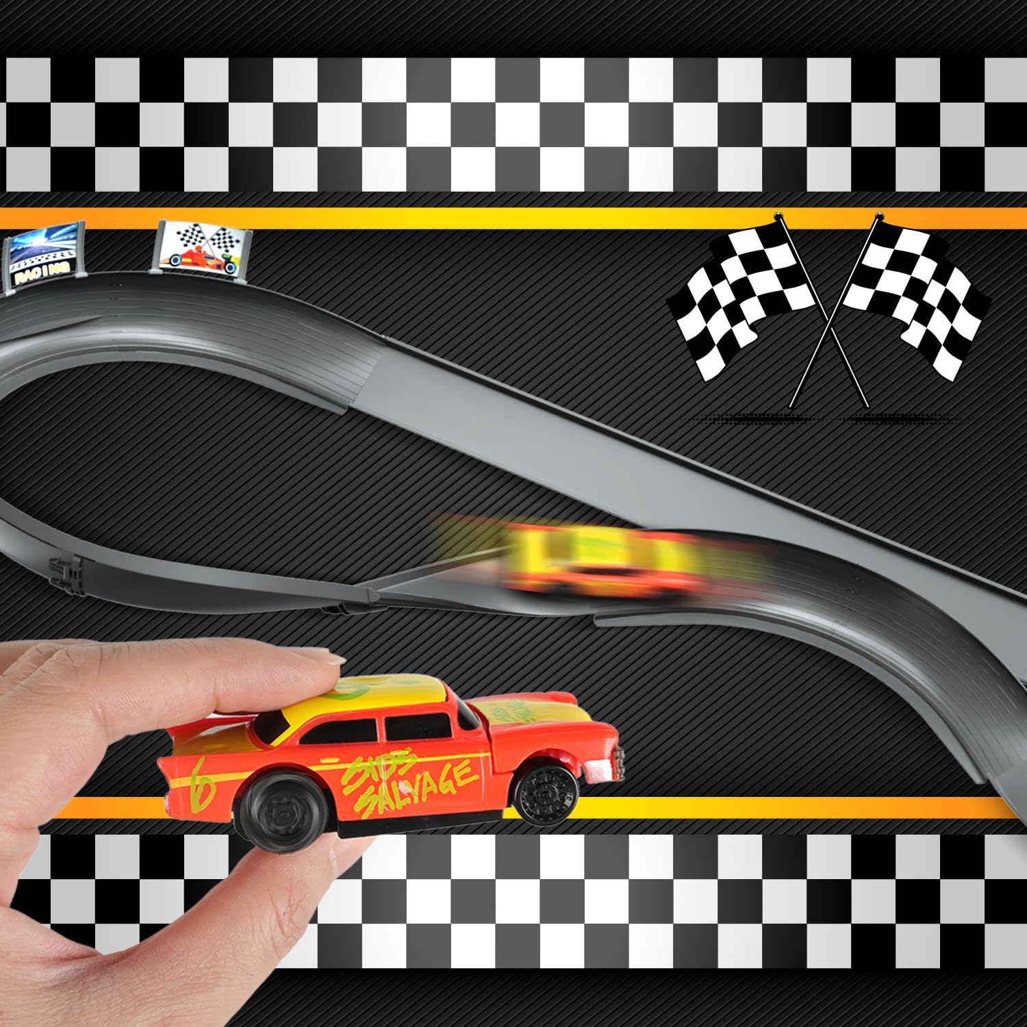 VATOS gift-ready slot car set for boys and girls