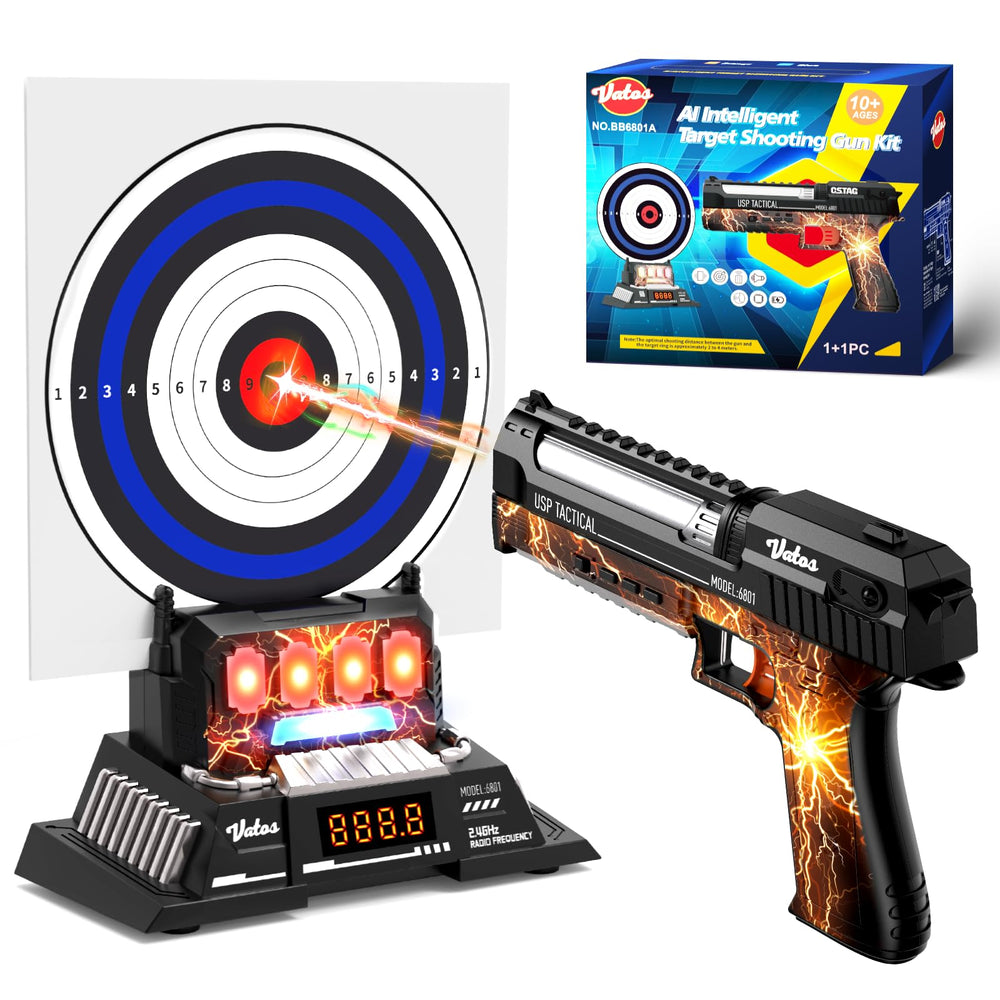 VATOS smart base displays real-time scores for immersive shooting play in any room.
