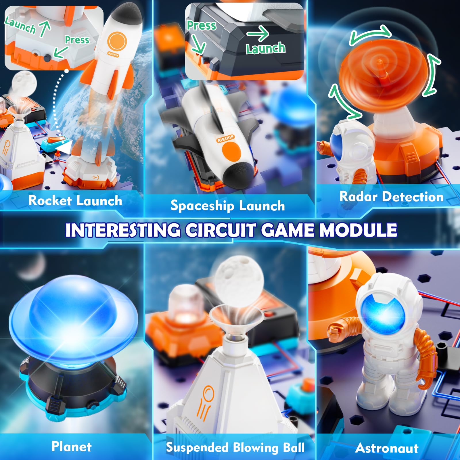 VATOS Space Science Circuit Kit planet lights highlight solar system experiments at home.