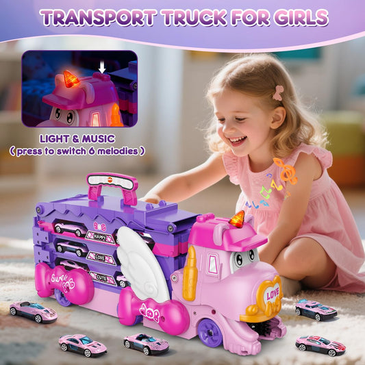 VATOS transport truck with lights and music sparks engaging storytelling and pretend journeys.