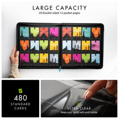 Vault X 20 double-sided pages teal layout holds up to 480 standard cards securely.