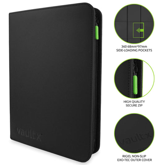 Vault X 20 side-loading pages organize and display cards securely.