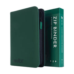 Vault X 4 Pocket Zip Binder with green cover for organized collections.