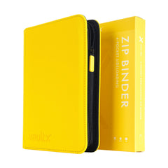 Vault X 4-pocket zip binder yellow front cover protects collection on the go